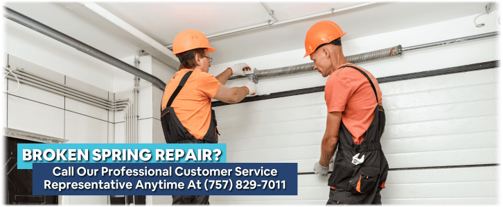 Broken Garage Door Spring Virginia Beach